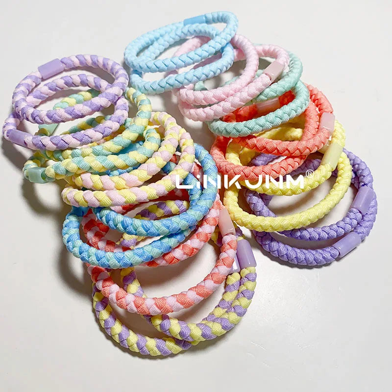 10Pcs Women Diy Elastic Hair Rubber Bands Girls Braided Hair Scrunchies/Tie/Gum/Ponytail Holders Birthday Gift Accessories