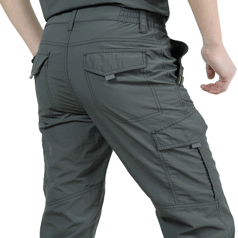 Men City Pants Cargo Trousers Multi-pocket Waterproof Wear-resistant Casual Training Overalls Fat Cargo Quick Dry Pants