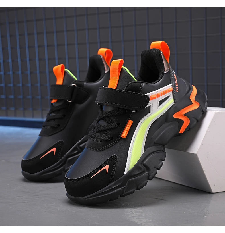 Children Boys Shoes Leather Waterproof Sports Running Kids Lightweight Boy Casual Fashion Sneakers Outdoor School Students Shoes