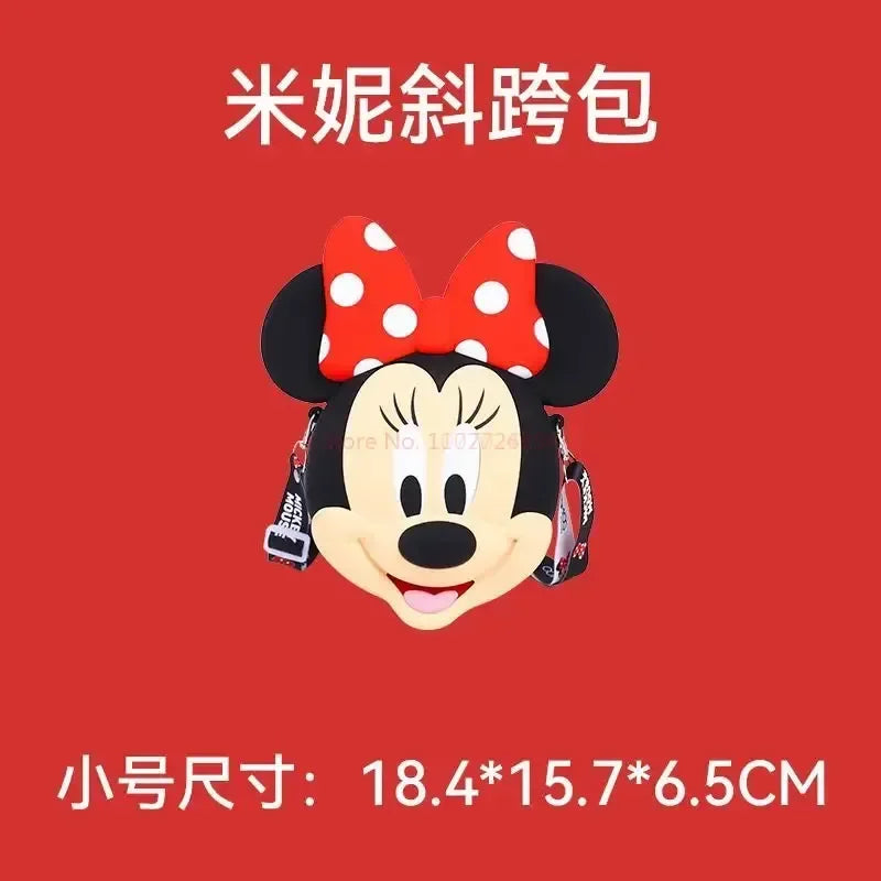 Original Disney Anime Kawaii Minnie Mickey Mouse Silicone One Shoulder Bag Leisure Fashion Zero Purse Birthday Gift For Girl