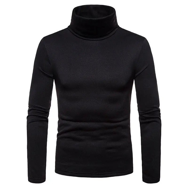 Fashion Men's Casual Slim Fit Basic Turtleneck Knitted Sweater High Collar Pullover Male Double Collar Autumn Winter Tops