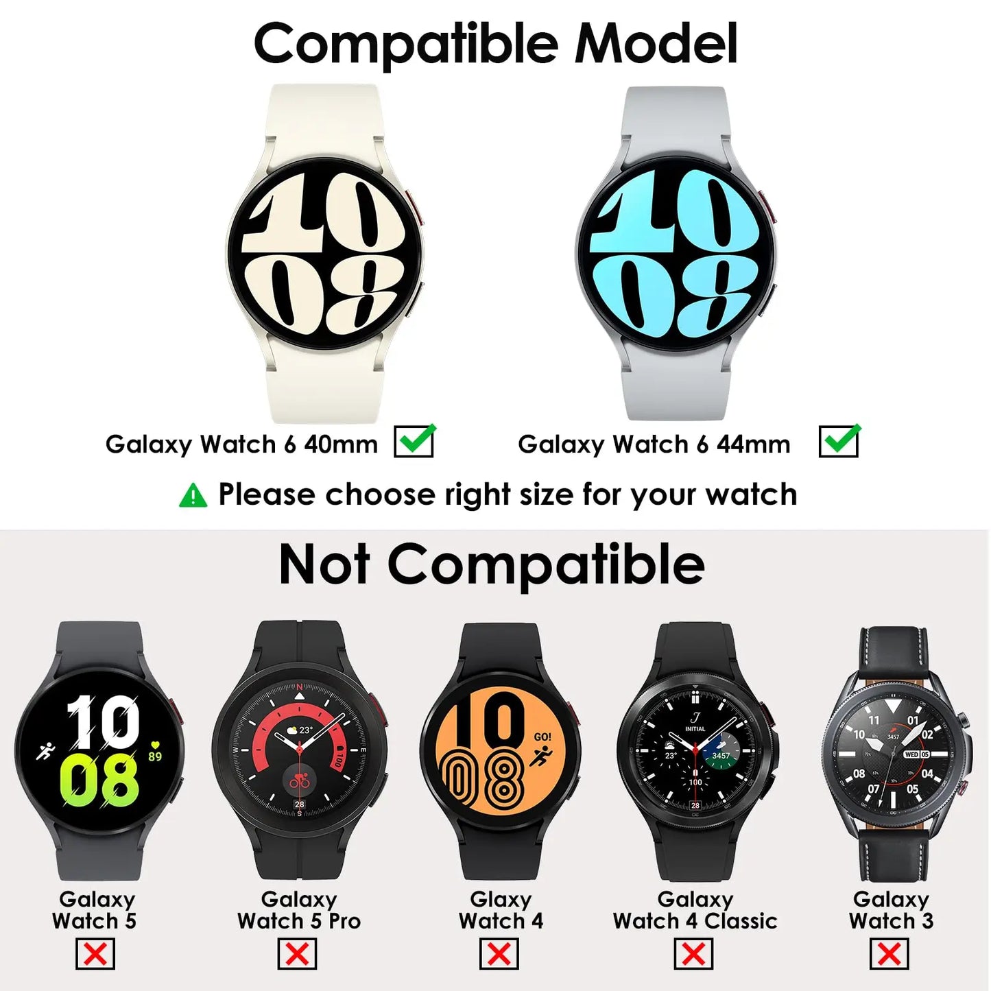 Glass+Case for Samsung Galaxy Watch 6 40mm 44mm,PC Matte Cover Protective Bumper Shell for Galaxy Watch 6 Classic 43mm 47mm