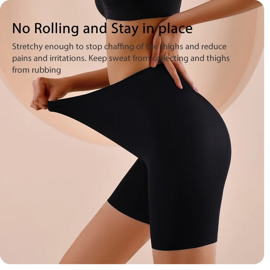 Seamless High Waist Shorts Panties For Women Tummy Control Hip Lift Ice Silk Safety Pants Sports Underwear Boyshorts Boxer