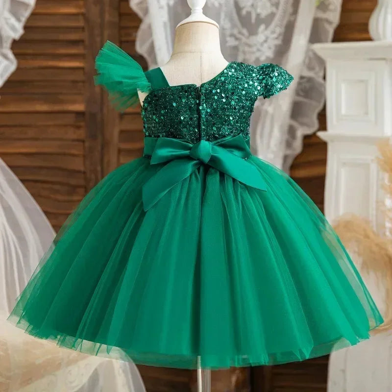 Toddler Baby Girl Dress Newborn Infant Baptism Birthday Dress Butterfly Tutu Princess Dress Baby Girls Wedding Party Gown 1-5Yrs