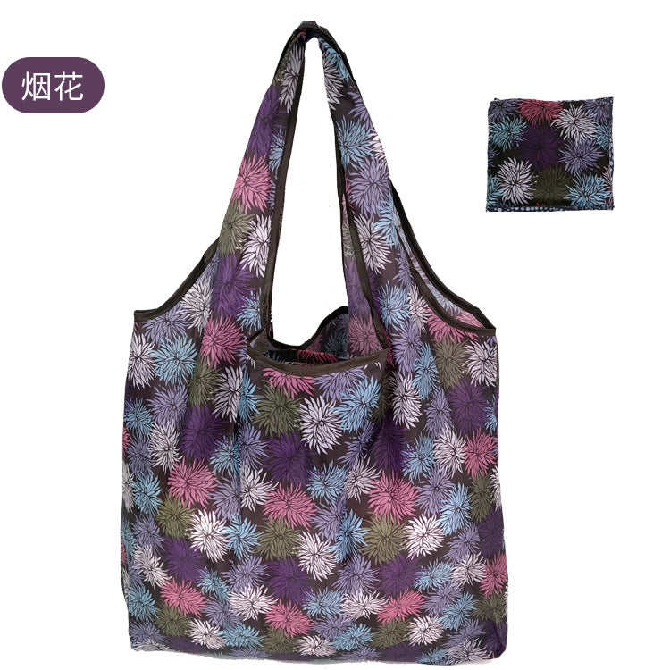 Foldable Shopper Bag Portable Eco Bag Large-Capacity Supermarket Shopping Tote Bags Women Shoulder Bag Household Products