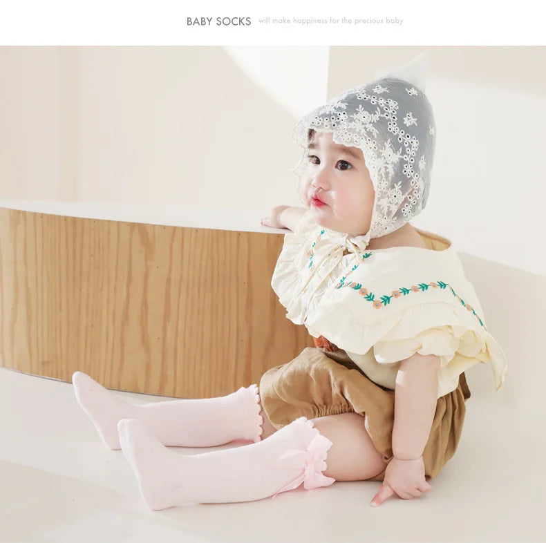 Baby Socks Big Bow Girls Student Princess Socks Children Kids Boys Cotton Toddler Stockings Infant Accessories Newborn Clothes