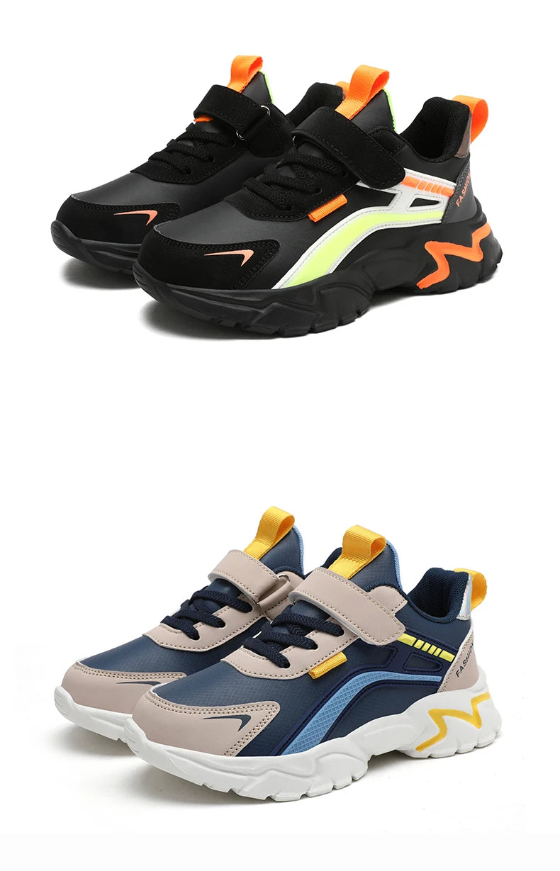 Children Boys Shoes Leather Waterproof Sports Running Kids Lightweight Boy Casual Fashion Sneakers Outdoor School Students Shoes