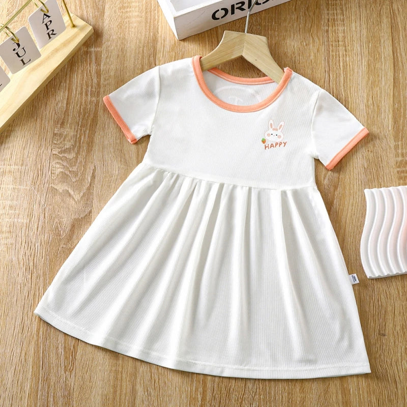Summer Dress For Girls Cute Short Sleeve Kids Princess Dresses Fashion Toddlers Casual Dress School Costume Children's Clothing