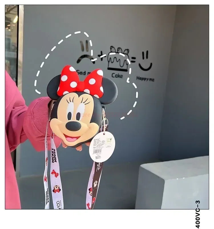 Original Disney Anime Kawaii Minnie Mickey Mouse Silicone One Shoulder Bag Leisure Fashion Zero Purse Birthday Gift For Girl