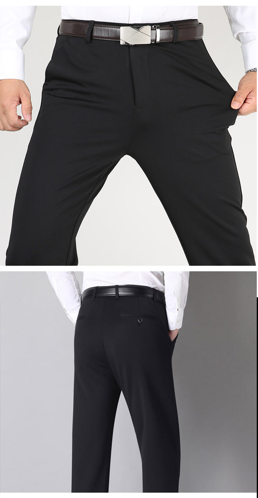 29-42 Men's Summer Thin Fashion Business Casual Suit Pants Long Pants Men's Elastic Straight Sleeve Formal Pants Plus Size 28-40