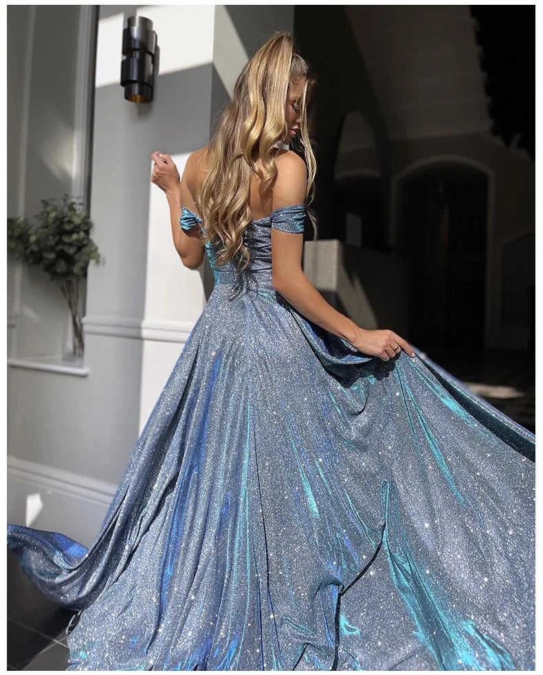 Ladies Dress Banquet Sequin Large Hem Strapless Sexy and Fashionable Slit Dress Summer 2024