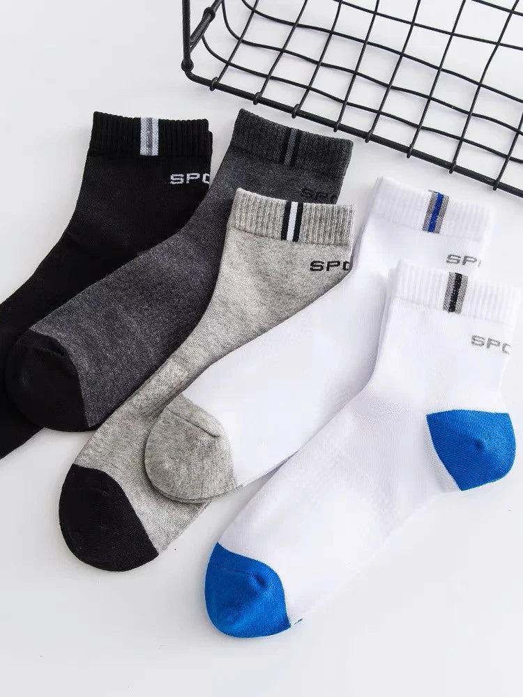 5Pairs Men Bamboo Fiber Autumn Winter Men Socks Breathable Cotton Sports Sock Breathable Deodorant Business Socks Size 37-45