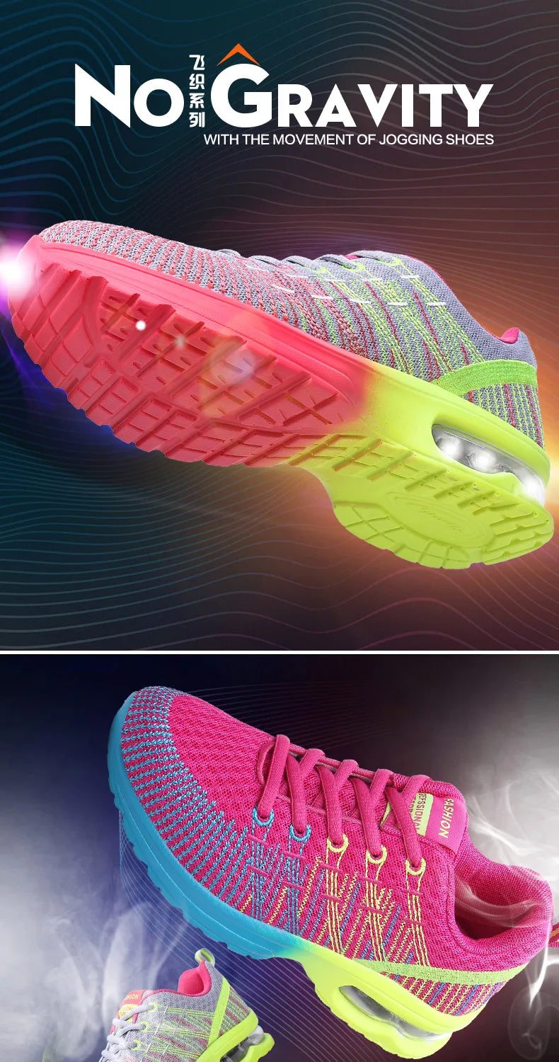 2023 New Running Shoes Breathable Outdoor Sneakers Women's Lightweight Air Cushion Sneakers Comfortable Sports Training Shoes