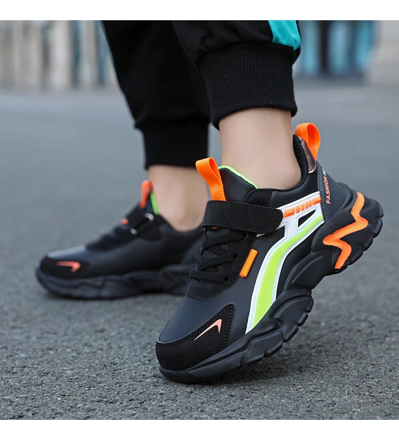 Children Boys Shoes Leather Waterproof Sports Running Kids Lightweight Boy Casual Fashion Sneakers Outdoor School Students Shoes
