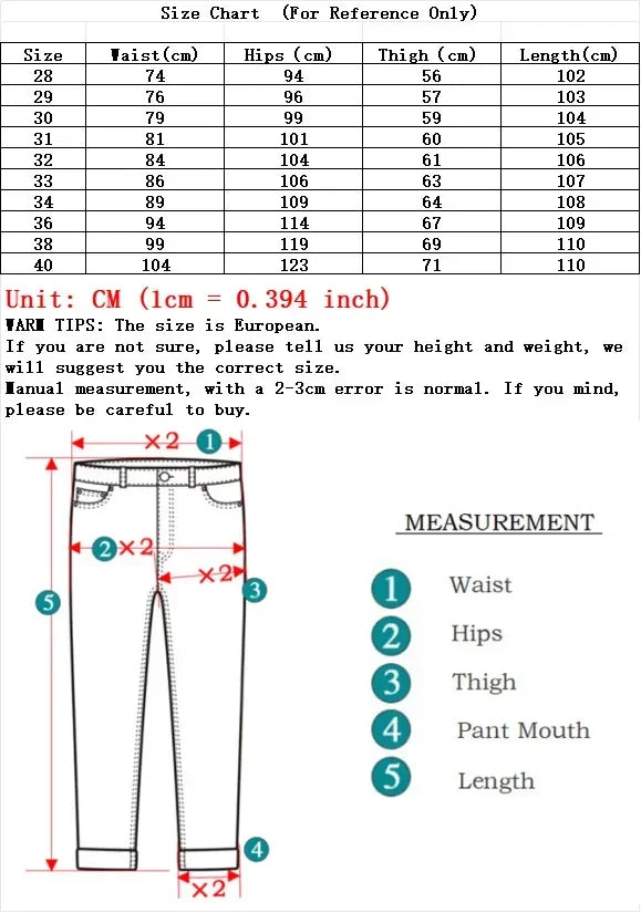 2024 NEW Classic Style Casual Stretch Slim Jean Pants Male Brand Denim Trousers Black Blue Men's Fashion Business Jeans