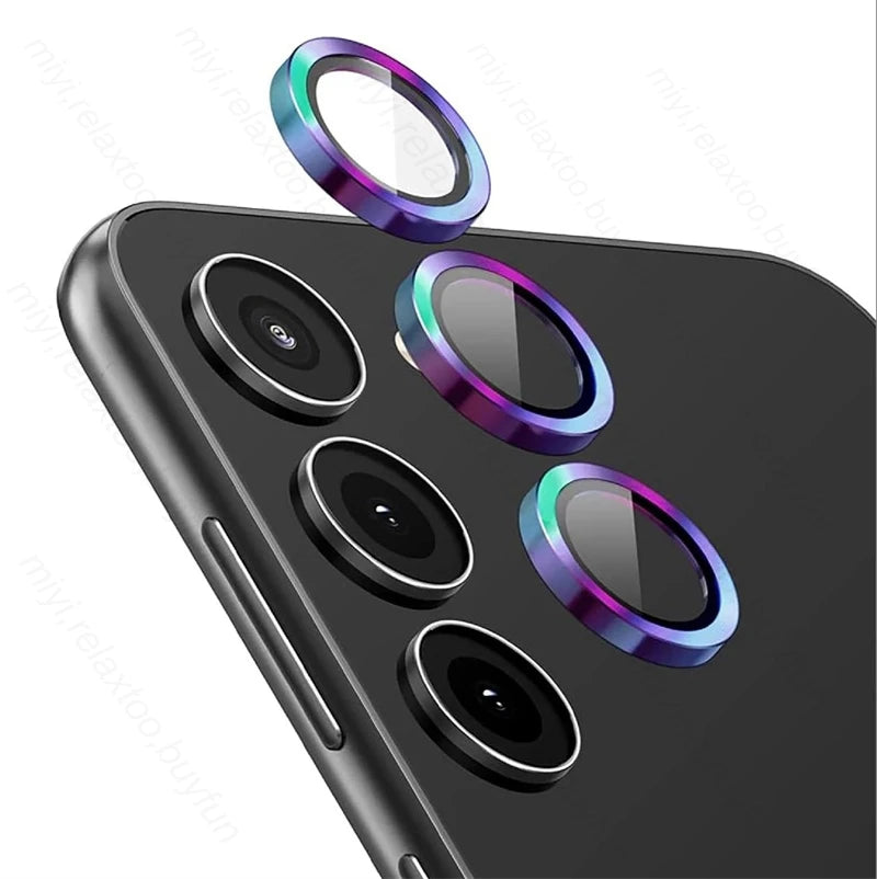 for Samsung Galaxy S24 FE 5G Aluminium Alloy Ring Camera Protector Cap SamsungS24FE S 24 FE 24FE Back Lens Tempered Glass Cover