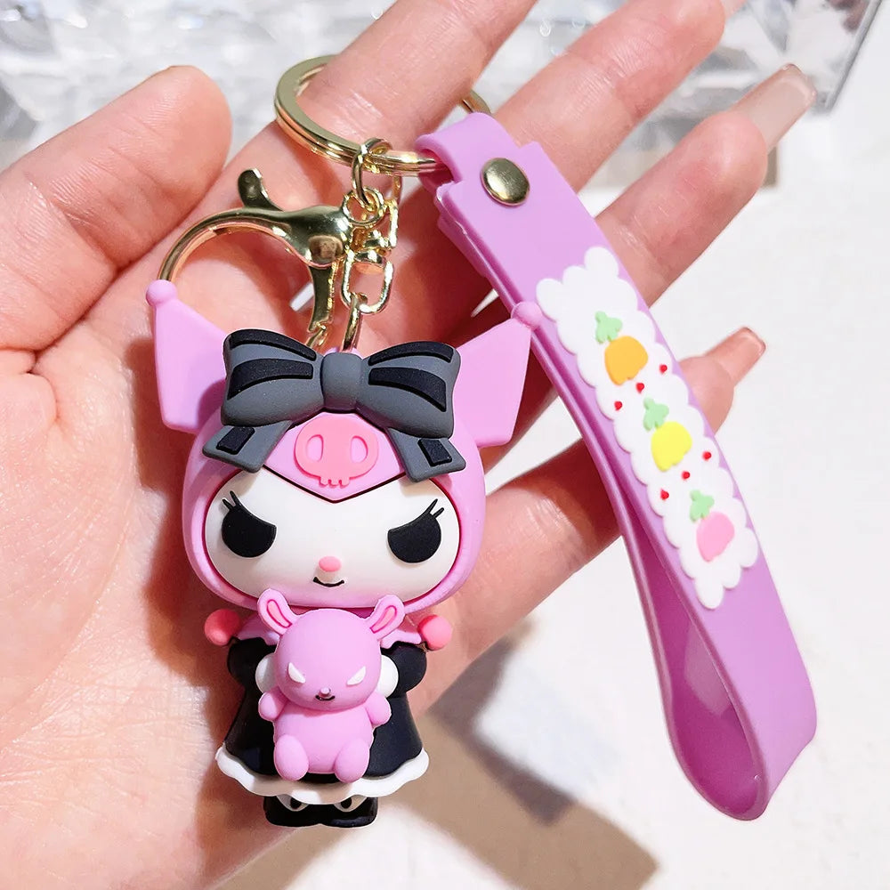 Super Mario Bros Game Stitch Disney Keychain wonder Action Figure Toy PVC Silicone Pendant Car Cartoon Bag Pendant Jewelry Gifts
