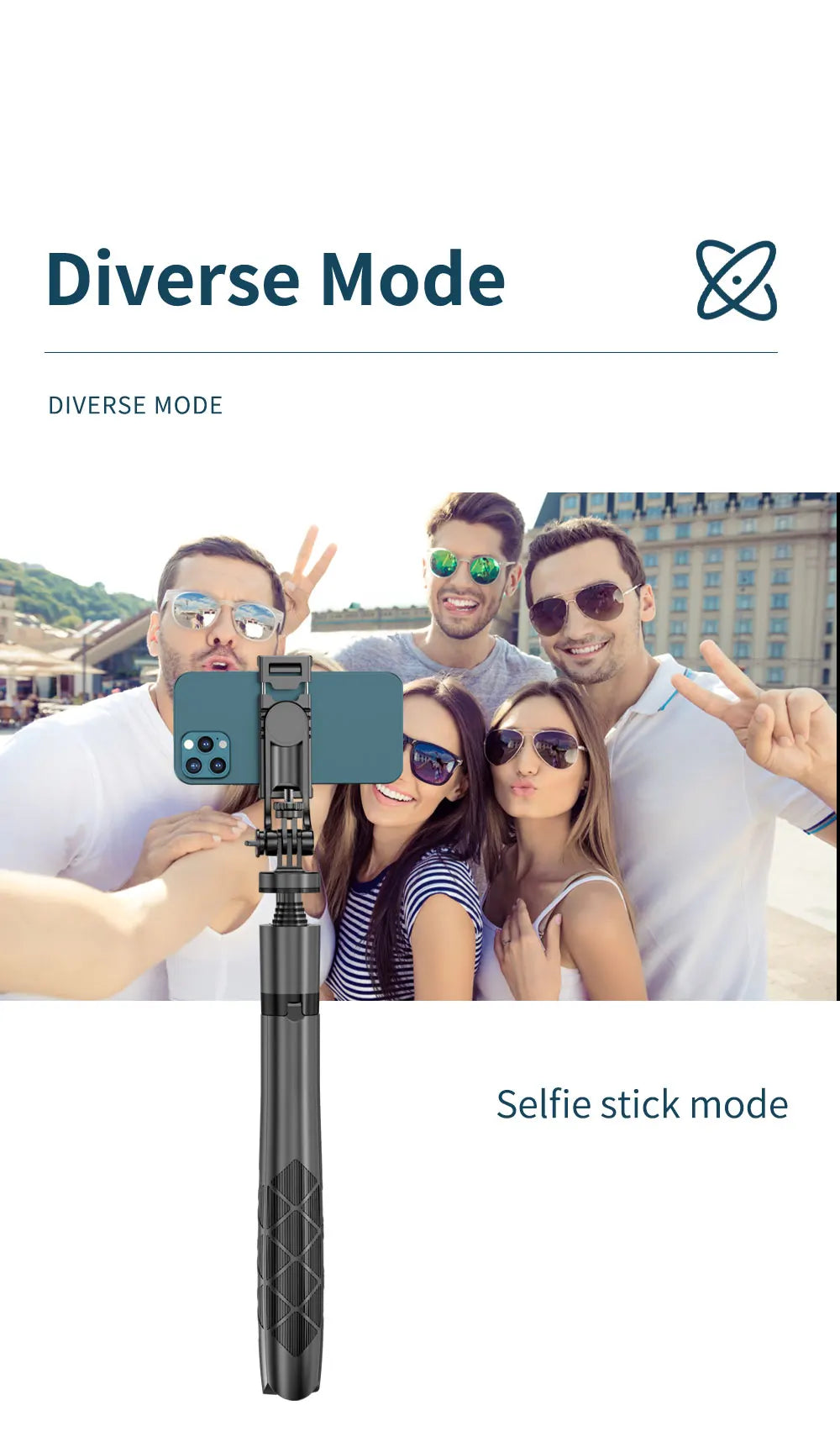 1530mm Wireless Selfie Stick Tripod Stand Foldable Monopod With Led Light For Smartphones Balance Steady Shooting Live