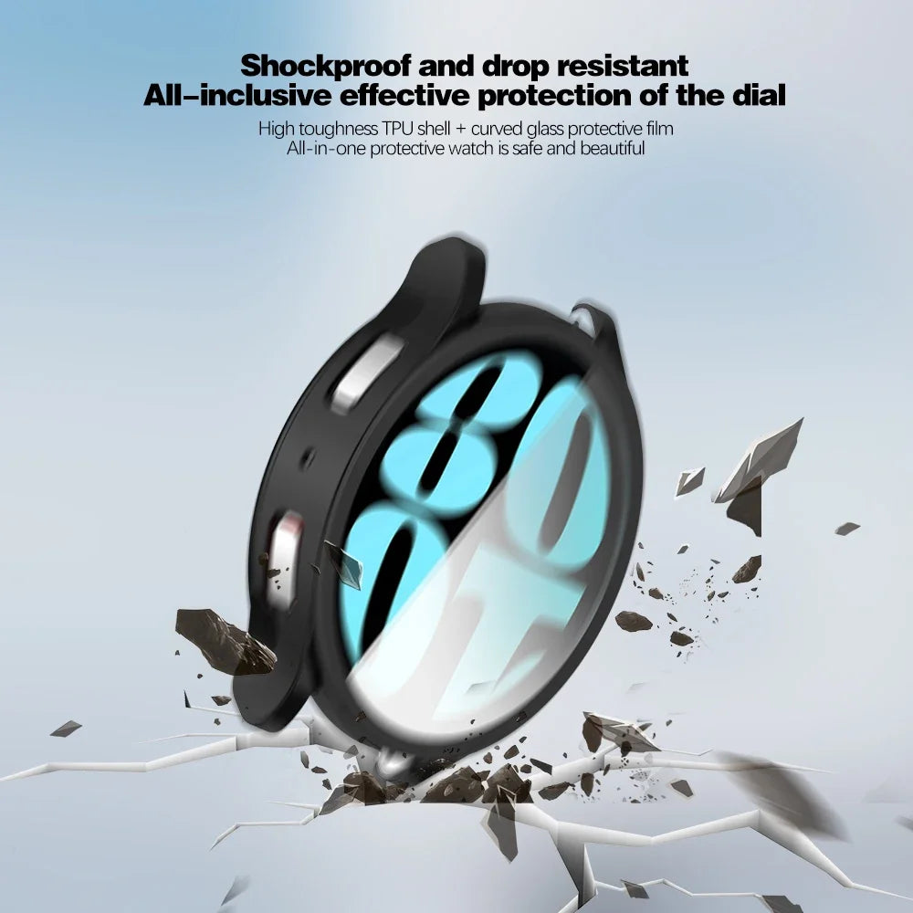 Soft Case for Samsung Galaxy Watch 6 5 40mm 44mm Cover TPU Screen Protector All-Around Bumper Shell Protective Film Accessories