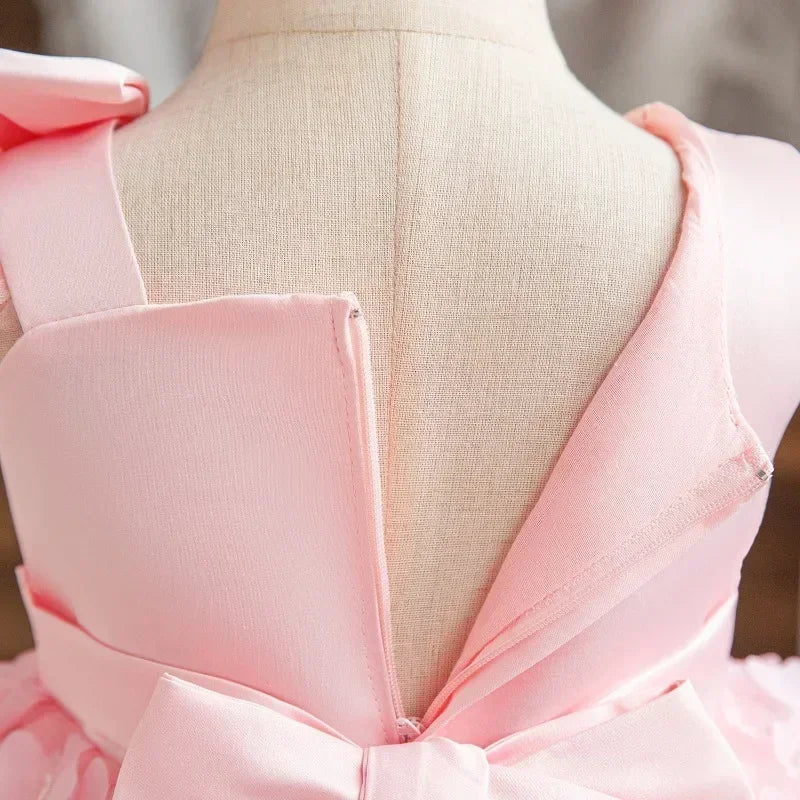 Toddler Baby Girl Dress Newborn Infant Baptism Birthday Dress Butterfly Tutu Princess Dress Baby Girls Wedding Party Gown 1-5Yrs