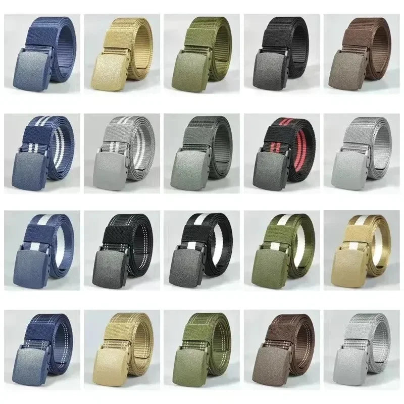 Black Green White Red Blue Men Automatic Buckle Nylon Belt Waist Canvas Belts Outdoor Strap Travel Sports Belt for Women