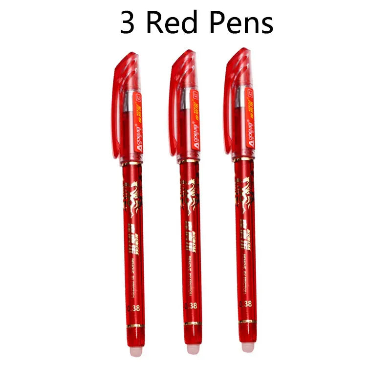 Erasable Gel Pen Set Ballpoint Pens Rod 0.5mm Refills Muti-Colors ink Washable Handle Stationery School Office Writing Supplies
