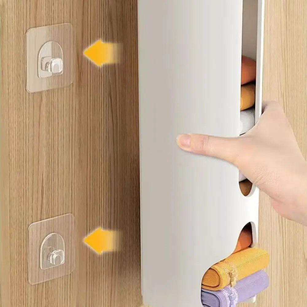 Wall-Mounted Underwear Storage Box Self Adhesive Panties Socks Organizer Dustproof Garbage Bag Dispenser Large Capacity