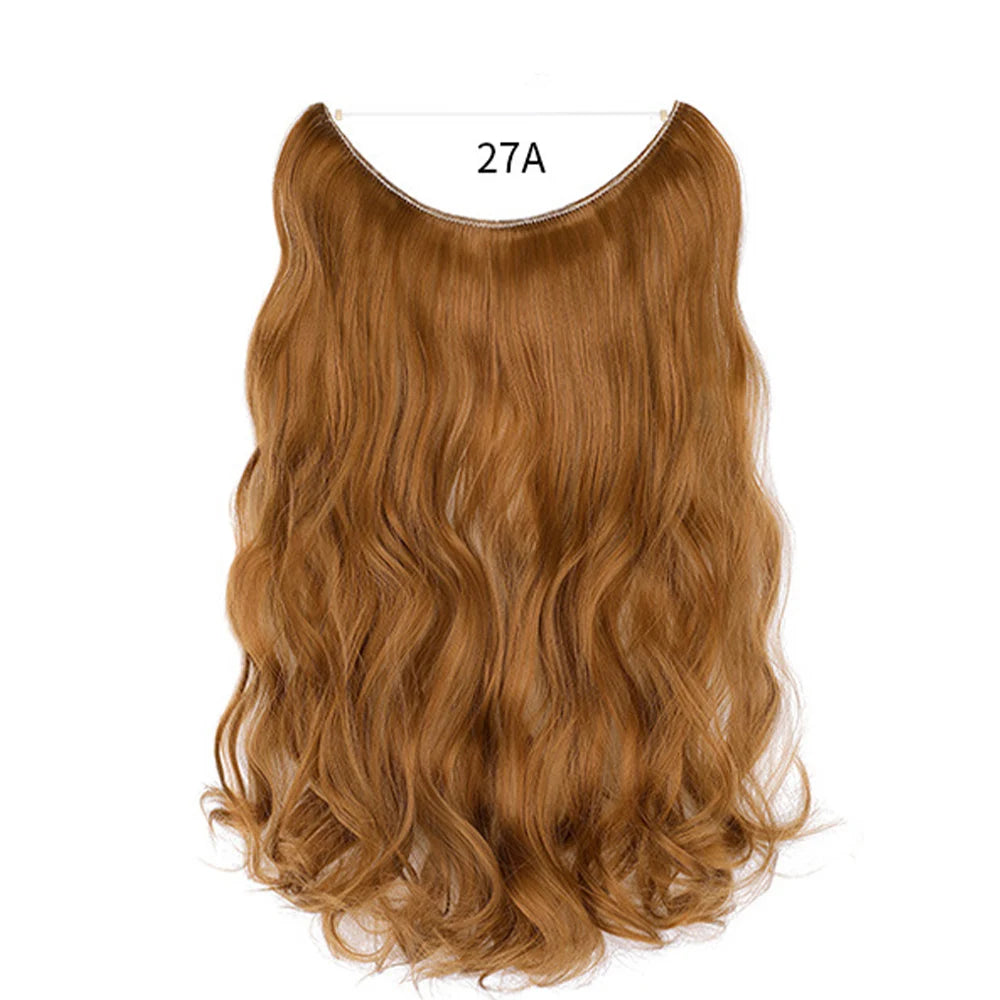 No Clip Synthetic Wave Hair Extensions Invisible Curly wig Accessorie Hairpieces Heat Resistant Long Hair For Women Hairextens