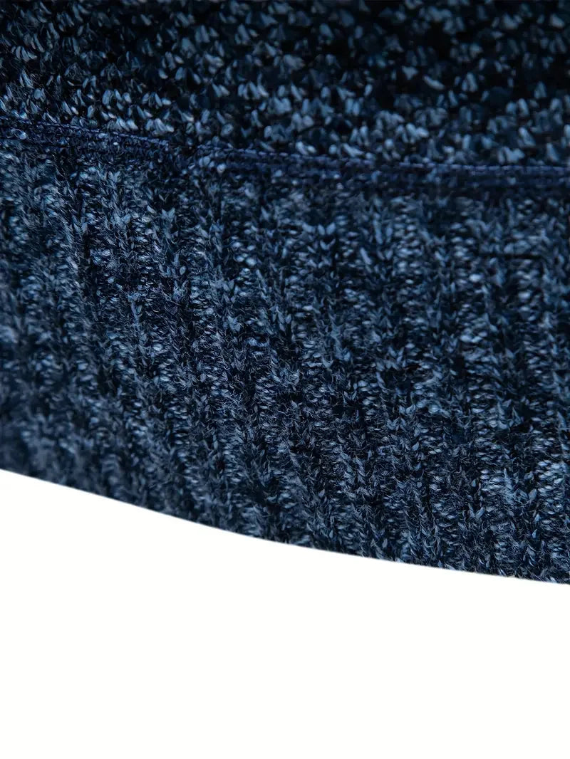 Men Pullover Autumn Winter Solid Color Stand Collar Leisure And Comfortable Zipper High Collar For Warmth Slim Fit Sweater