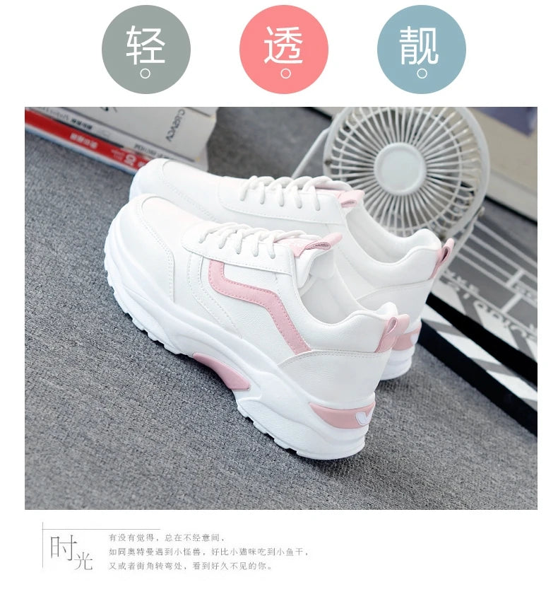 New Fashion Sneakers Women Simple Breathable Walking Mesh Flat Shoes Sneakers Women Gym Vulcanized Shoes White Female Footwear