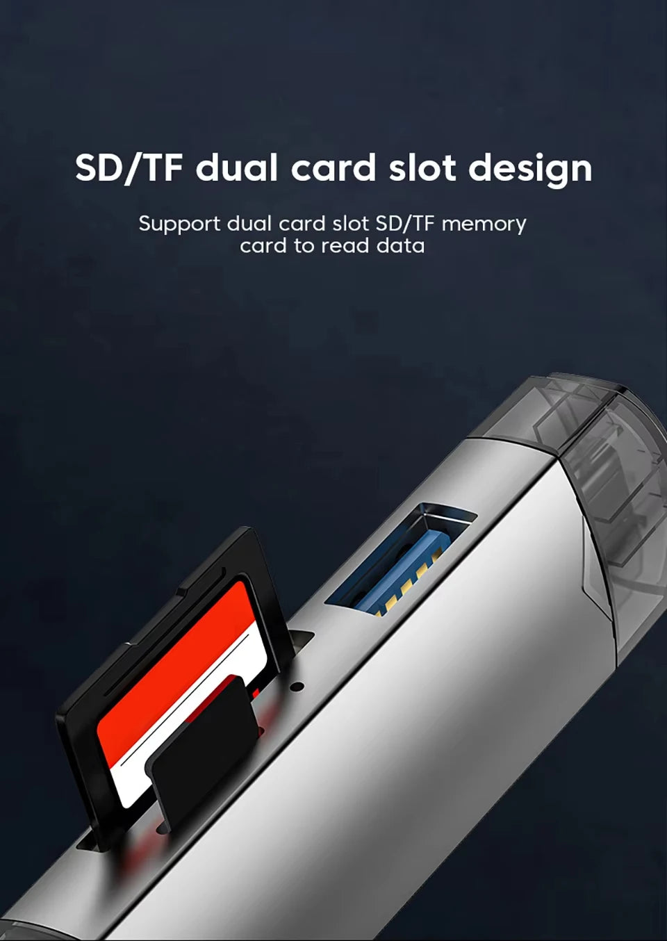 6 in 1 USB 3.0 Card Reader OTG Adapter For iPhone 15 Pro Max Xiaomi 14 Samsung Camera SD TF High-speed Transmission Accessories