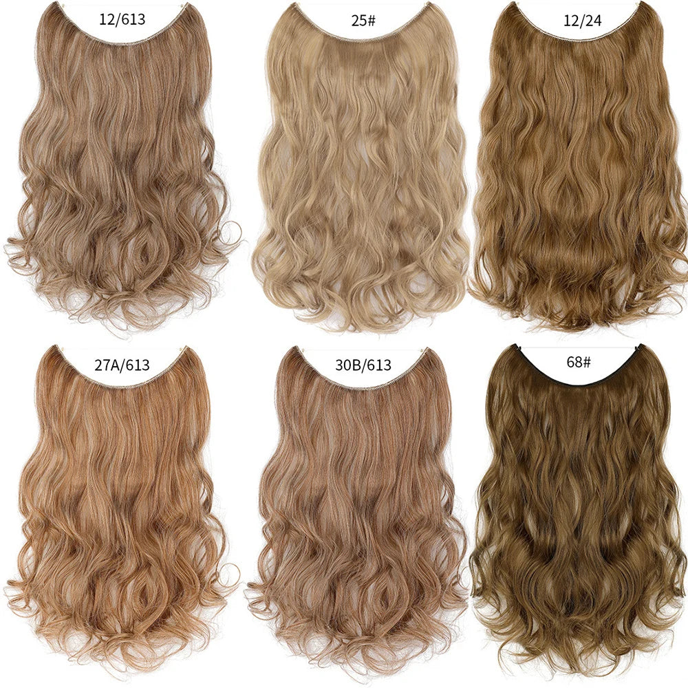 No Clip Synthetic Wave Hair Extensions Invisible Curly wig Accessorie Hairpieces Heat Resistant Long Hair For Women Hairextens