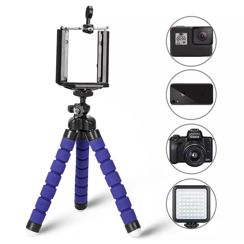 Mobile Phone Holders Clip Mini Flexible Tripod Sponge Octopus Bracket Universal Phone Camera Holder for Iphone 15 Huawei Samsung
