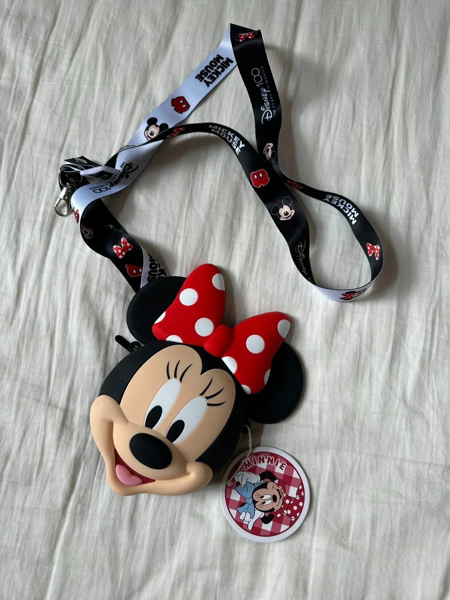 Original Disney Anime Kawaii Minnie Mickey Mouse Silicone One Shoulder Bag Leisure Fashion Zero Purse Birthday Gift For Girl