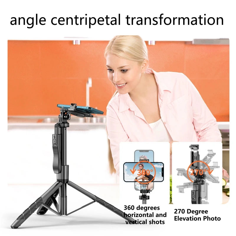 1530mm Wireless Selfie Stick Tripod Stand Foldable Monopod With Led Light For Smartphones Balance Steady Shooting Live