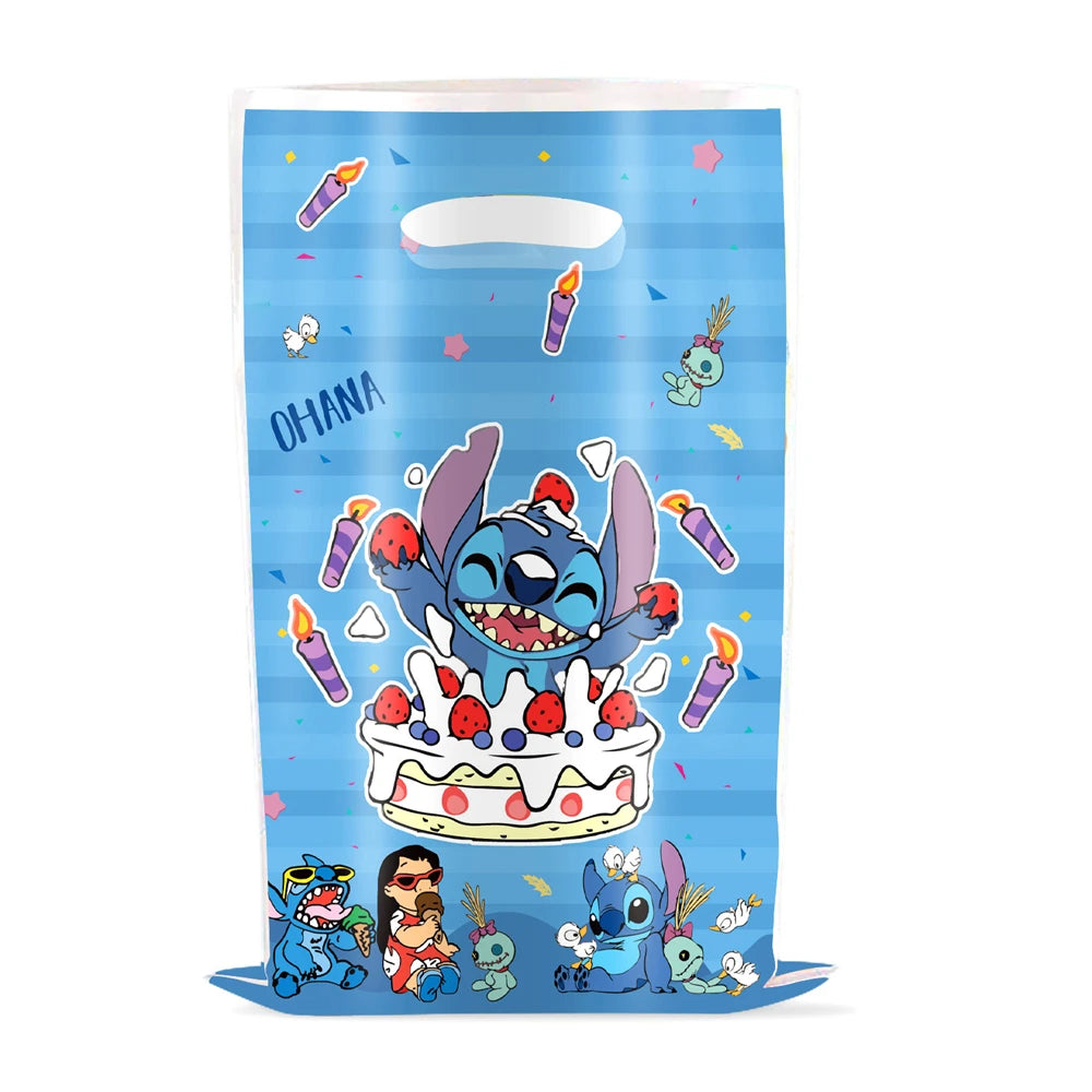 10pcs Loli Stitch Party Gift Bags Couple Stitch Candy Bags Child Party Loot Bags Boy Girl Birthday Party Favors Supplies Decor