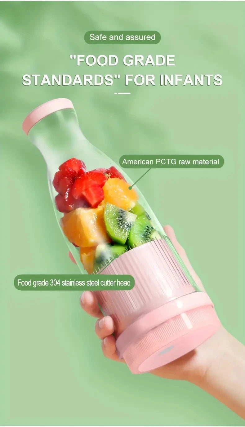 Electric Juicer Cup 6 Blades Blender Milkshake Machine USB Portable Fruit Milk Mixing Tool Mini Fresh Juice Blender Sport Bottl