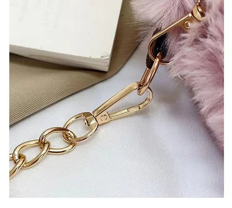 Autumn And Winter Plush Handbag For Woman New Small Chain Crossbody Bag Fashion Small Square Bag Single Shoulder Bag