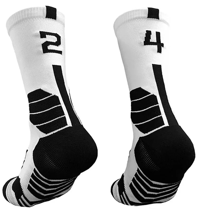 High Quality Elite Basketball Socks Compression Men's Cycling Socks With Number Adults Towel Bottom Outdoor Sports Socks Unisex