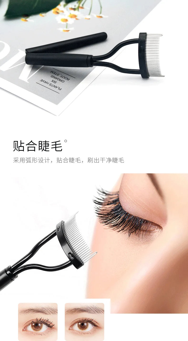 Foldable Eyelash Separator Metal Teeth Eyelash Curler Beauty Stainless Steel Make up Eyelash Brush Comb Mascara Curl Makeup Tool