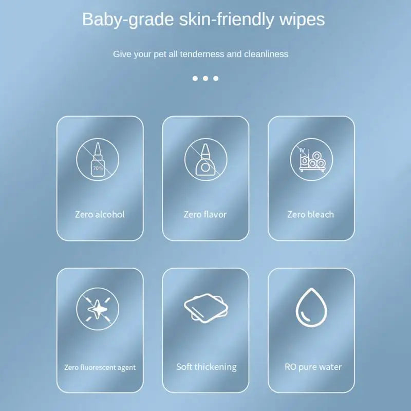 Pet Special Cleaning Pet Wipes For Cats And Dogs Special No-Wash Cleaning Body Parts Deodorant Wipes Pet Cleaning Wipes