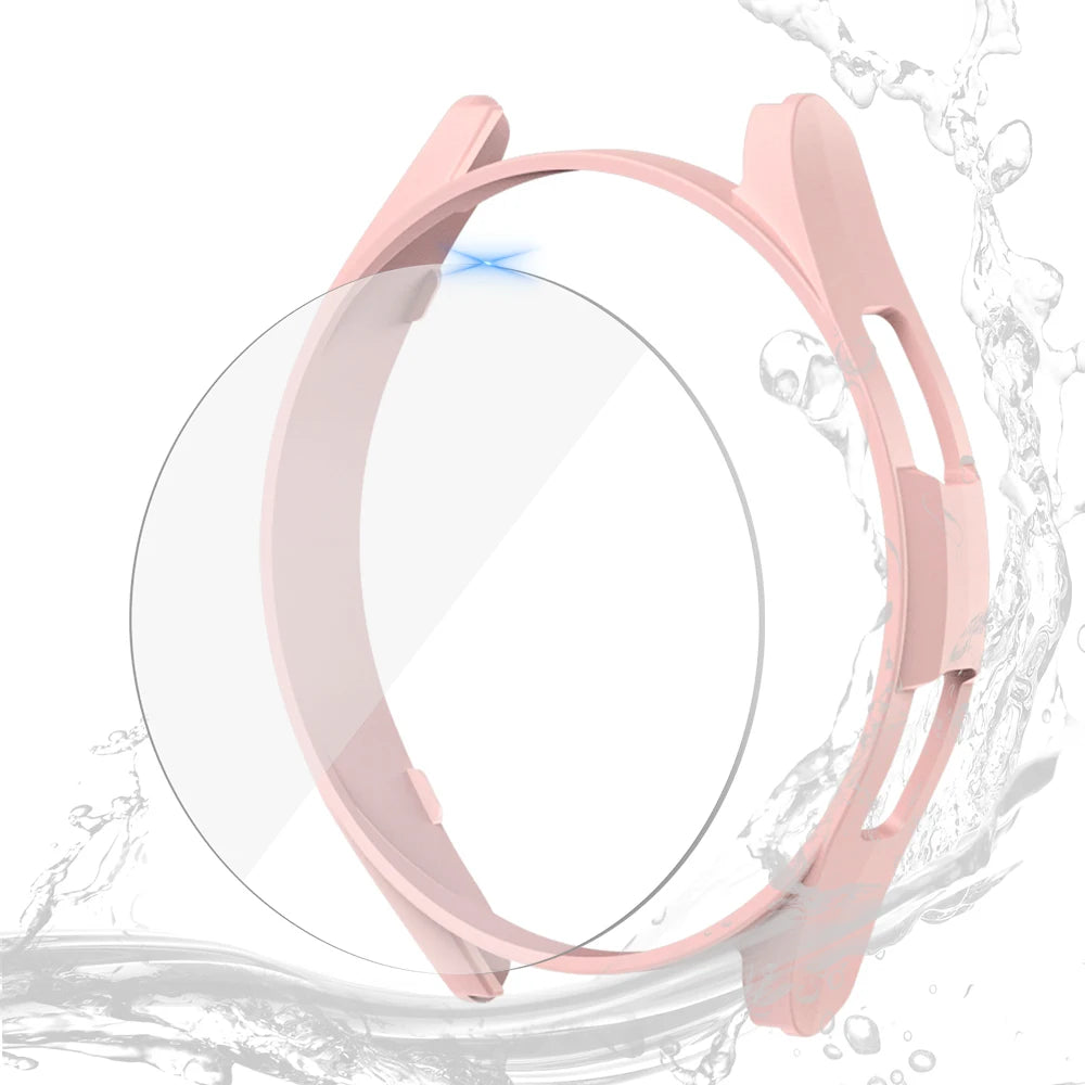 Glass+Case for Samsung Galaxy Watch 6 40mm 44mm,PC Matte Cover Protective Bumper Shell for Galaxy Watch 6 Classic 43mm 47mm