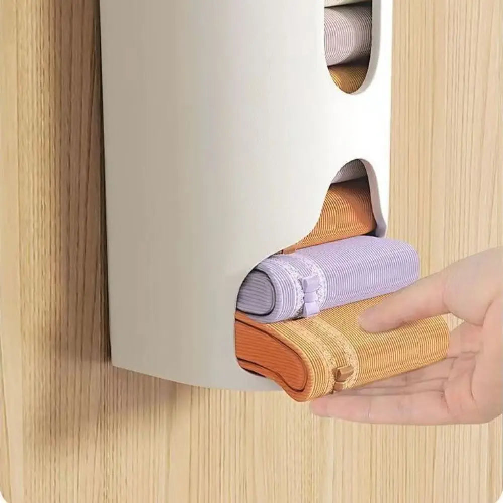 Wall-Mounted Underwear Storage Box Self Adhesive Panties Socks Organizer Dustproof Garbage Bag Dispenser Large Capacity
