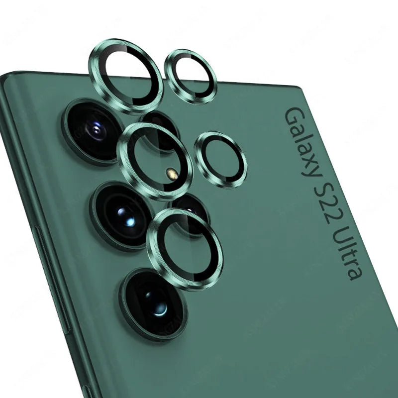 Camera Lens Glass for Samsung S22 Ultra 5G Metal Lens Ring Tempered Glass for Samsung Galaxy S23 S22 Ultra 5G Camera Lens Cover