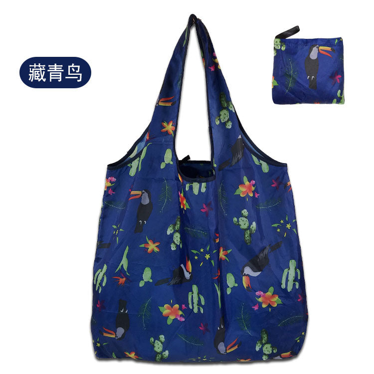Foldable Shopper Bag Portable Eco Bag Large-Capacity Supermarket Shopping Tote Bags Women Shoulder Bag Household Products