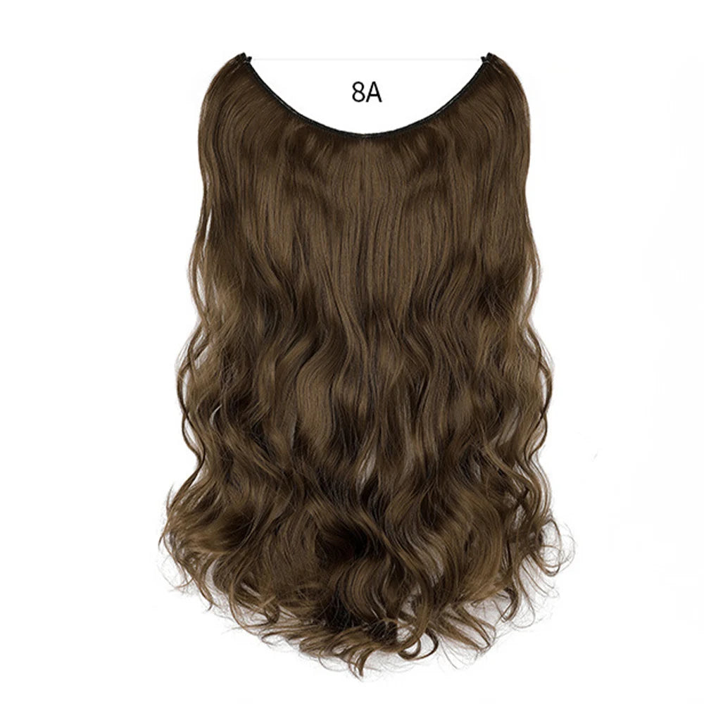 No Clip Synthetic Wave Hair Extensions Invisible Curly wig Accessorie Hairpieces Heat Resistant Long Hair For Women Hairextens