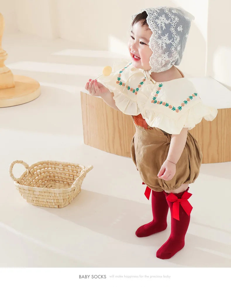 Baby Socks Big Bow Girls Student Princess Socks Children Kids Boys Cotton Toddler Stockings Infant Accessories Newborn Clothes