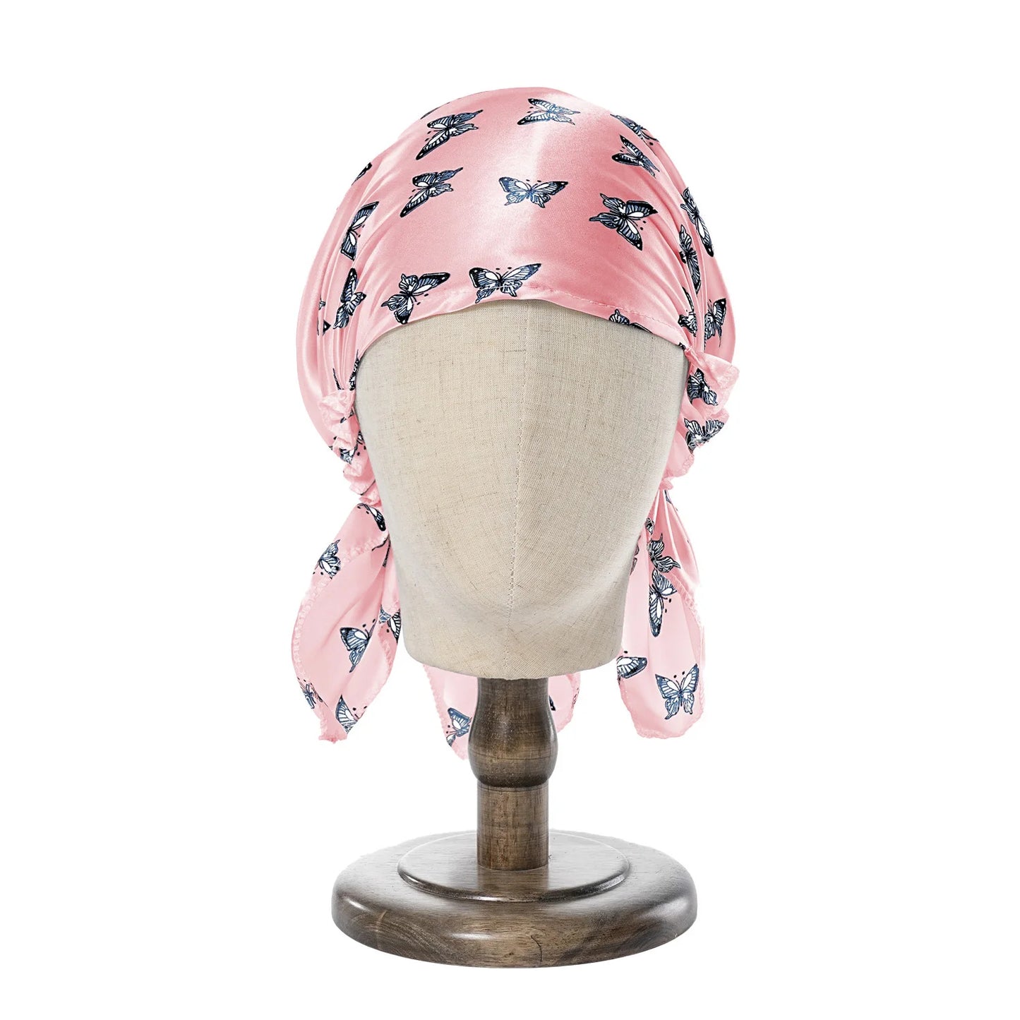 New Women Luxury Satin Sleeping Bonnets Night Sleep Caps Ladies Headwrap Printed Stretch Beanie Cap Hair Care Head Cover
