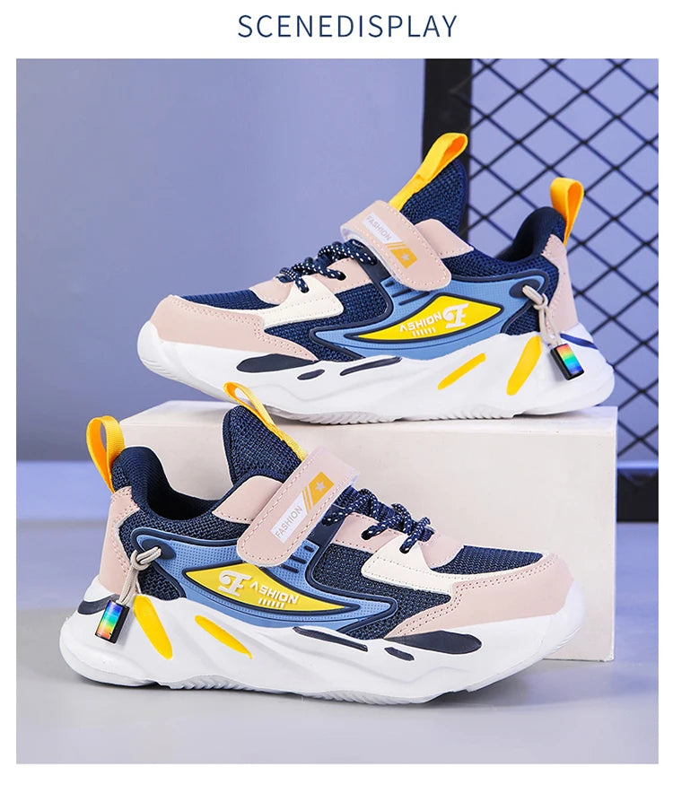 Children Boys Mesh Sports Running Shoes Breathable Non-slip For Girls Casual Running Walking Kid's Sneakers
