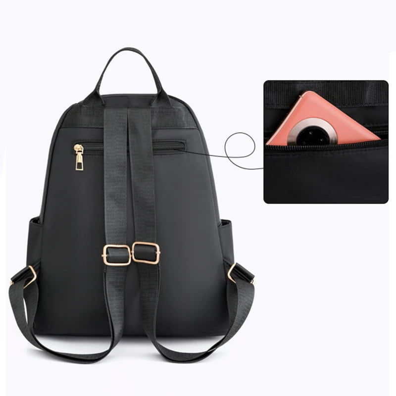 Fashion Bagpack Women High Quality Nylon Backpacks Female Big Travel Back Bag Large School Bags for Teenage Girls Shoulder Bag